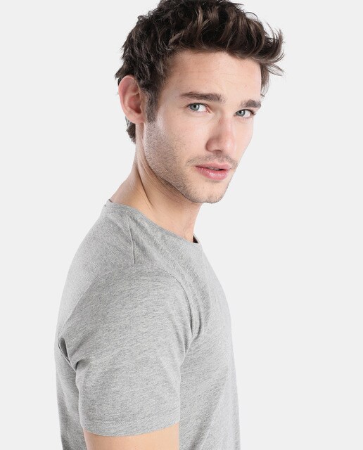 Camiseta de hombre Esprit básica gris de manga corta