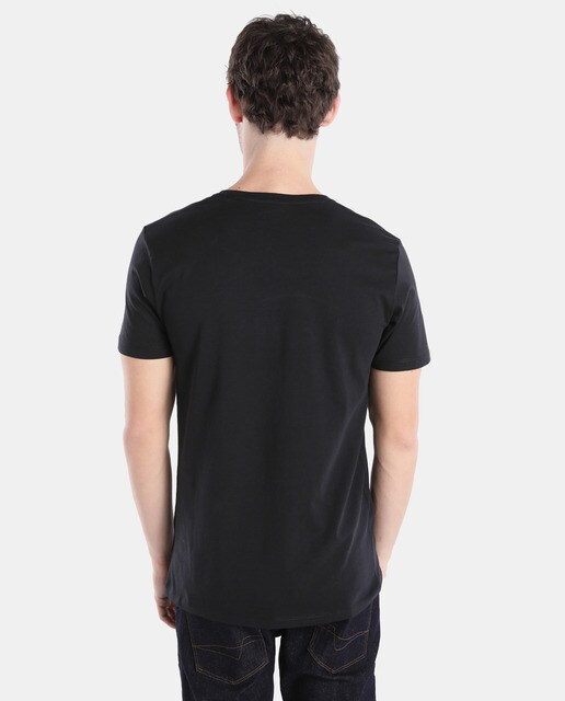 Camiseta de hombre Esprit básica negra de manga corta