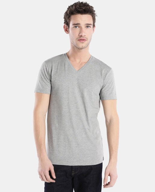 Camiseta de hombre Esprit básica gris de manga corta