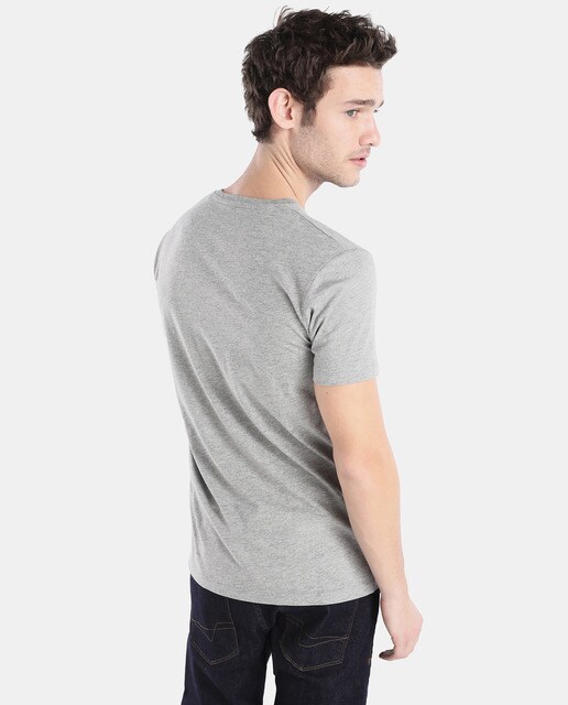 Camiseta de hombre Esprit básica gris de manga corta