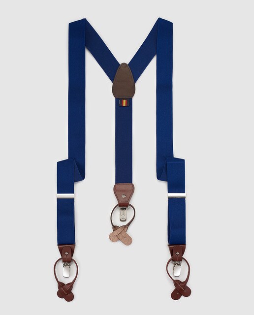 Tirantes elásticos de goma con fondo azul marino