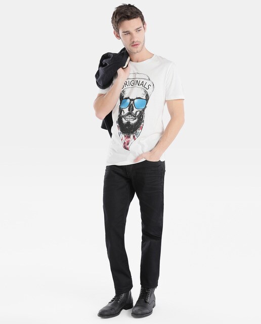 Pantalón cinco bolsillos de hombre Jack & Jones regular negro