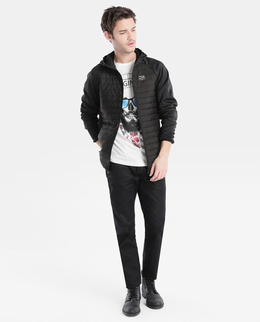 Cazadora de hombre Jack & Jones negra con capucha