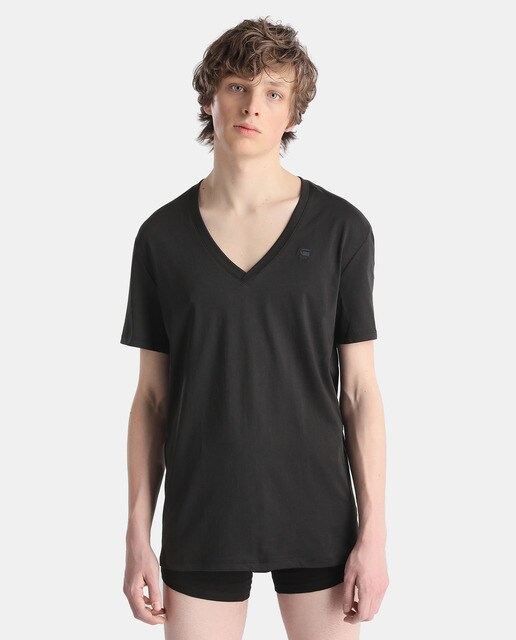 Pack de dos camisetas de hombre G-Star Raw negro de manga corta
