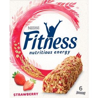 Nestlé Fitness Barras de Cereais de Trigo Integral com Morango Pack 6 embalagem 141 g