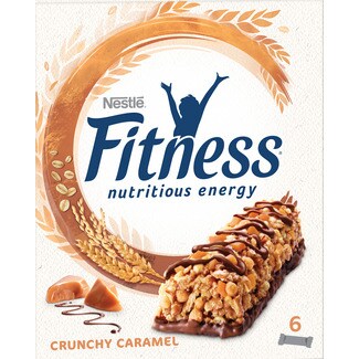 Nestlé Fitness Barras de Cereais de Trigo Integral Crunchy Caramel Pack 6 embalagem 141 g
