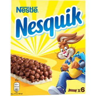 Nestlé Nesquik Barras de Cereais de Chocolate com Leite Pack 6 embalagem 150 g