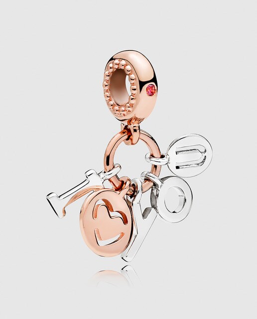 Charm I Love You rose con circonita Pandora