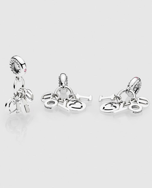 Charm I Love You de plata con circonitas Pandora