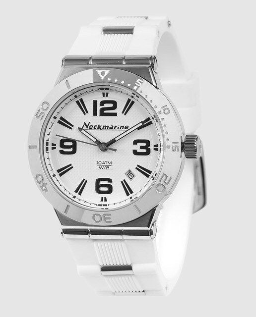 Reloj de mujer Neckmarine NKM435L01 de caucho blanco