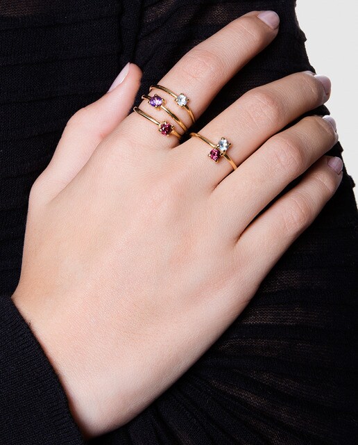 Anillo mujer Oro y Rodolita Gold & Roses