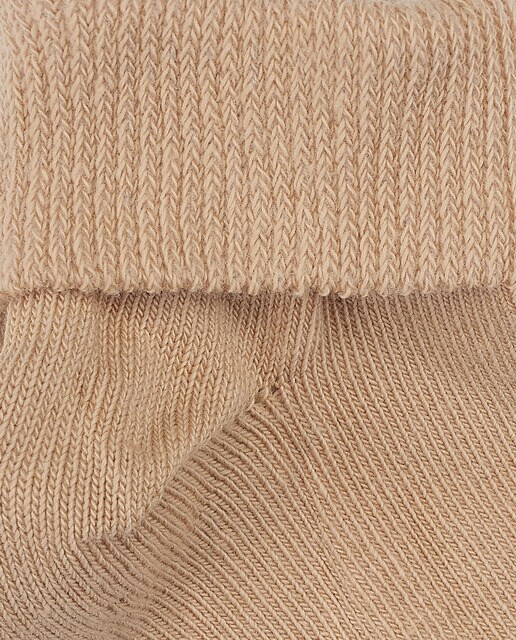 Calcetines de bebé Cotton Juice en camel con puño vuelto