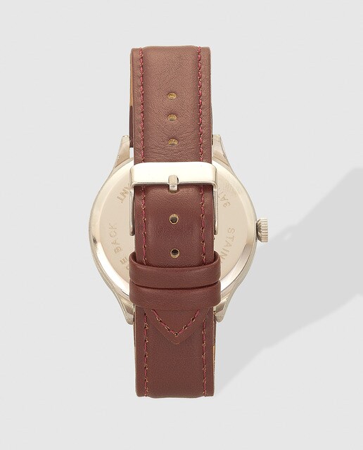 Reloj de hombre Pontina símil piel marrón