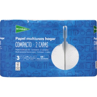 Rolo de Cozinha Compacto 2 Camadas embalagem 3 unidades - El Corte Inglés