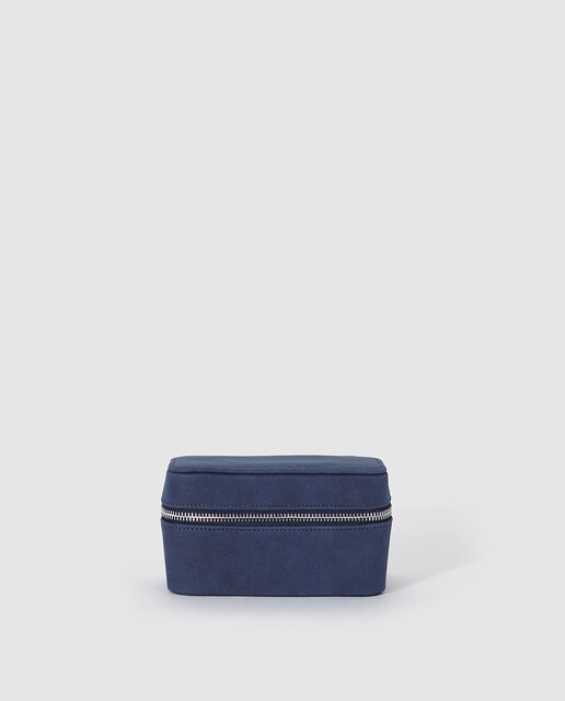 Set de limpieza de calzado para viaje en estuche azul con cremallera