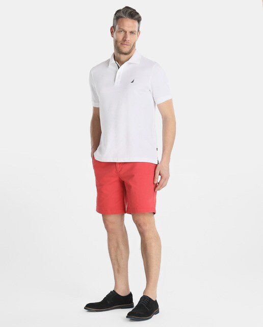 Polo piqué de hombre Nautica blanco de manga corta