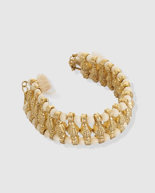 Pulsera El Corte Inglés blanca y dorada