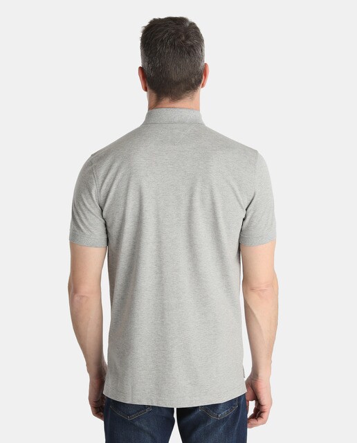 Polo piqué de hombre Tommy Hilfiger gris de manga corta