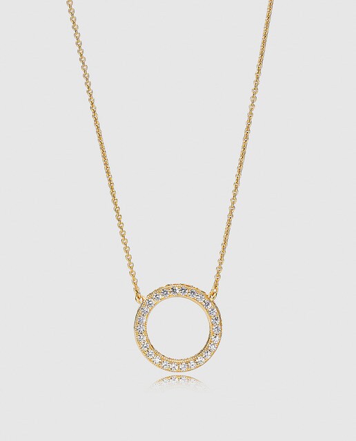 Collar de plata y circonitas Shine Corazones Pandora