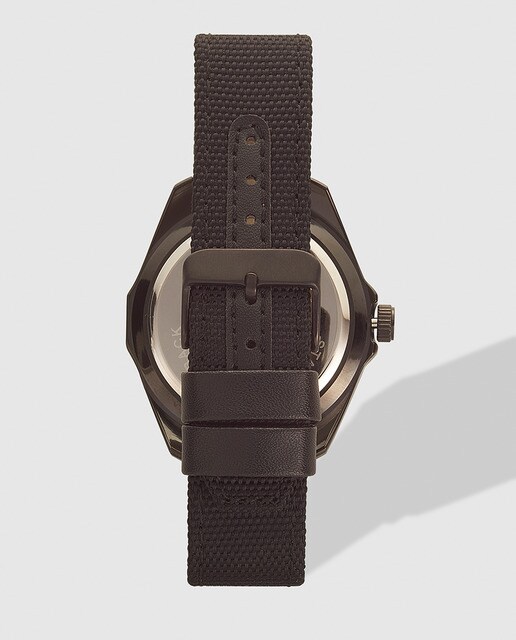 Reloj de hombre Pontina de lona marrón