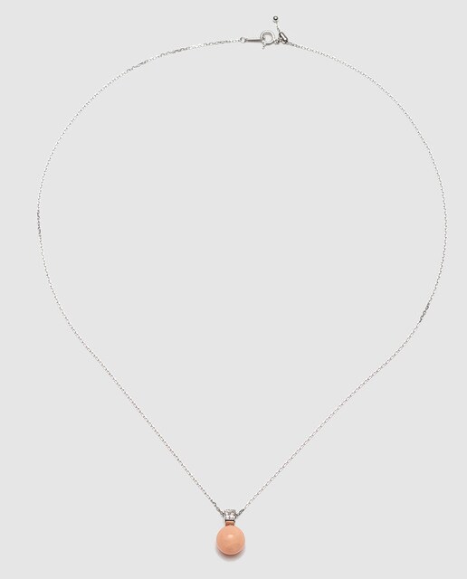 Colgante de oro con brillante y bola de coral El Corte Inglés