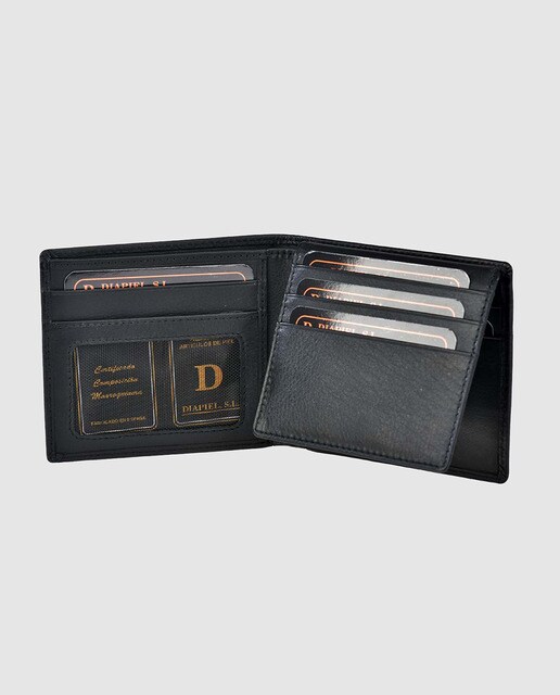 Cartera de hombre en piel napa de color negro