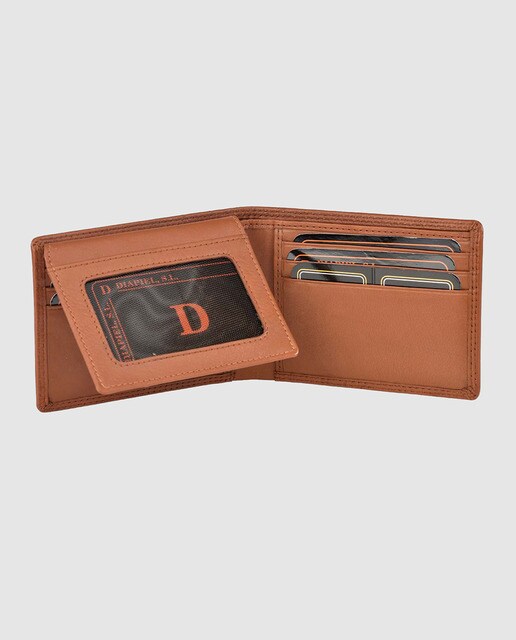 Cartera tipo americano de hombre en piel de color marrón