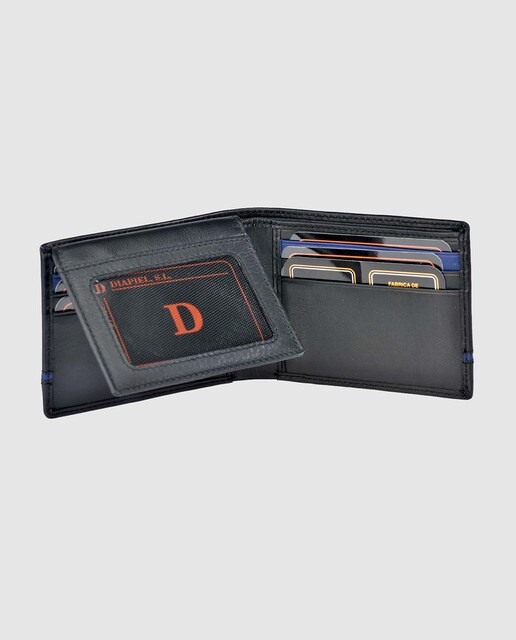 Cartera tipo americano de hombre en piel de color negro