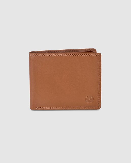 Cartera grande tipo americano de hombre en piel de color marrón