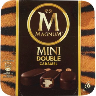 Magnum Mini Gelado Double Caramelo Pack 6 embalagem 60 ml