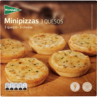 El Corte Inglés 9 Mini Pizzas de 3 Queijos embalagem 270 g