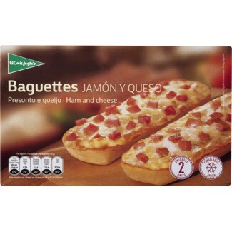 El Corte Inglés Baguetes de Presunto e Queijo 2 Unidades embalagem 250 g