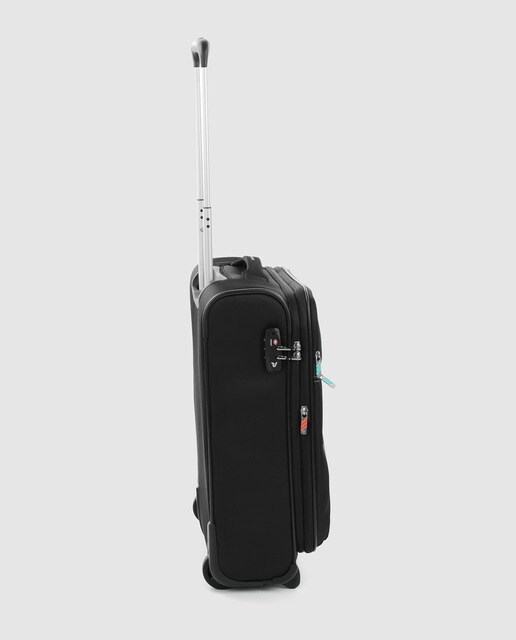 Maleta de cabina expandible SPEED, blanda negra, con capacidad hasta 48 L