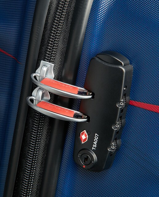 Maleta mediana Capitán América Wavebreaker, rígida azul, con capacidad 64 L
