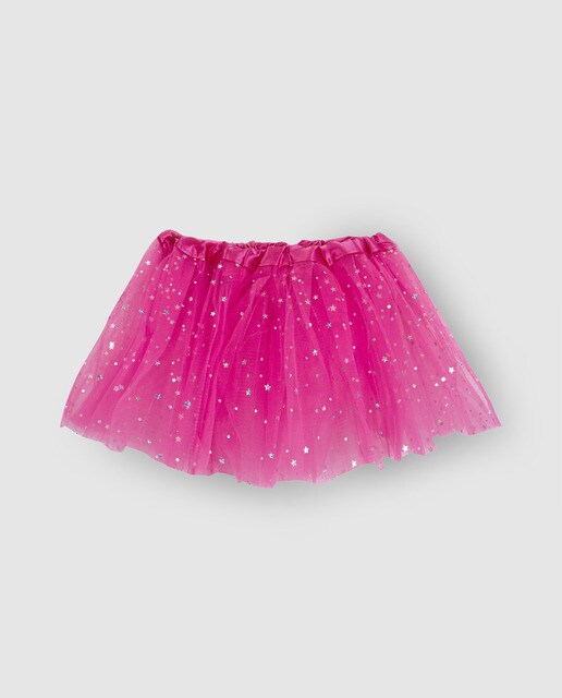 Saia de menina Inca fúcsia com estrelas