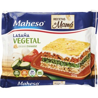 Maheso Lasanha Vegetal com Queijo Emmental embalagem 300 g