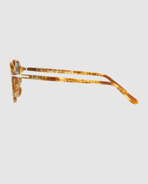 Gafas de sol de hombre redondas en acetato habana ámbar