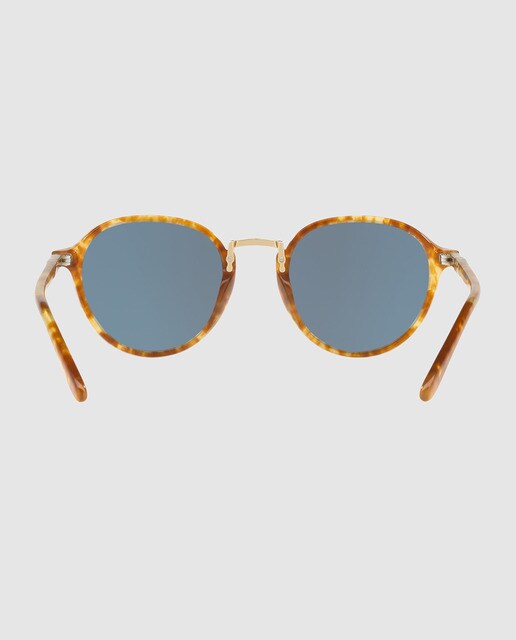 Gafas de sol de hombre redondas en acetato habana ámbar