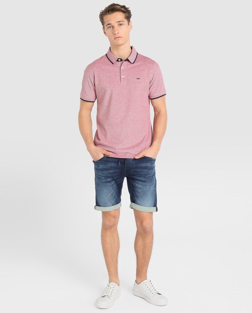 Polo de hombre Jack & Jones rojo de manga corta