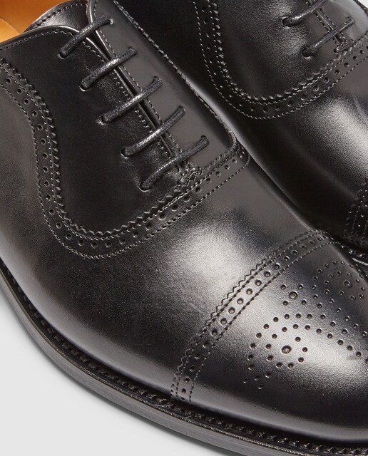 Zapatos de cordones de hombre Berwick de piel en color negro