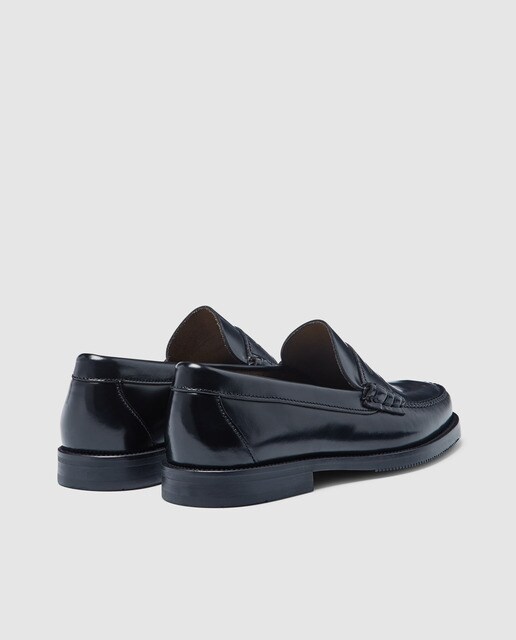 Mocasines de hombre de Castellano de piel en color negro