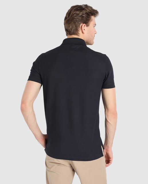 Polo piqué de hombre Tommy Hilfiger azul de manga corta