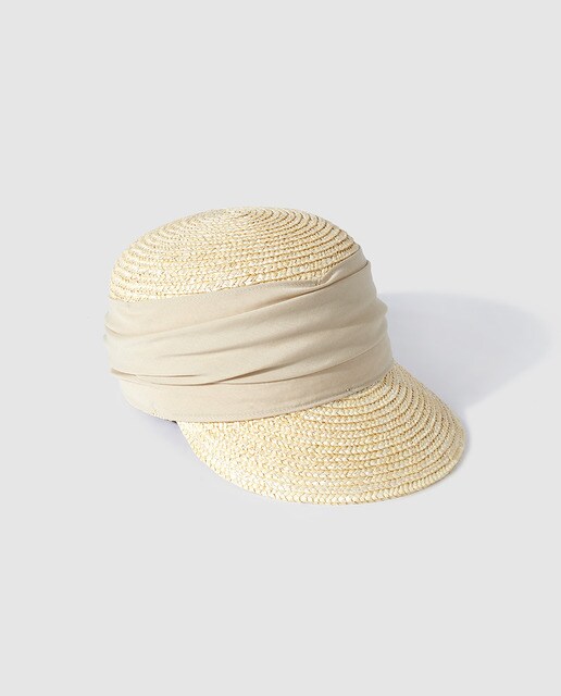 Gorra de mujer en paja natural