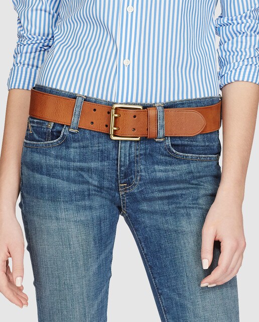 Cinturón de mujer Polo Ralph Lauren en piel marrón