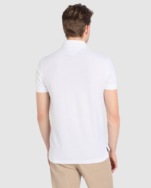 Polo piqué de hombre Tommy Hilfiger blanco de manga corta