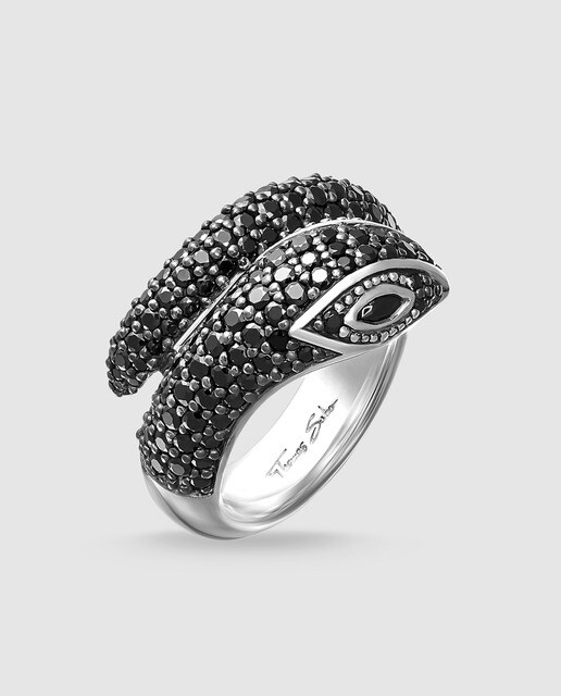 Anillo Thomas Sabo Glam & Soul de plata con circonitas negras