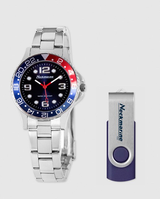 Reloj de niño Neckmarine NKM39005MPD de acero con USB Pendrive 16 GB