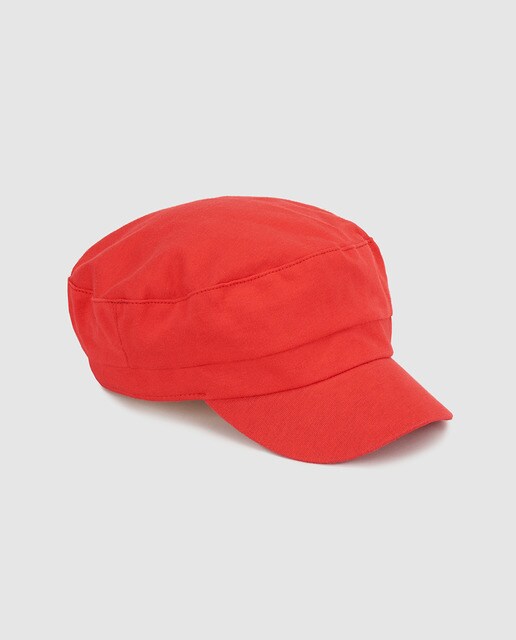 Gorra baker de mujer en algodón rojo El Corte Inglés