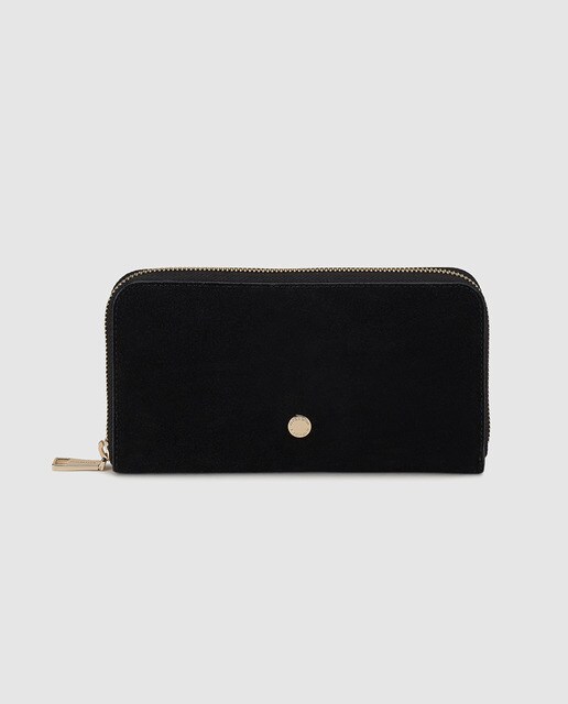 Cartera Petra de mujer Gloria Ortiz en piel de color negro con cremallera