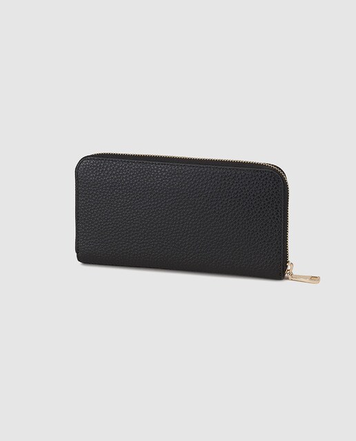 Cartera Petra de mujer Gloria Ortiz en piel de color negro con cremallera